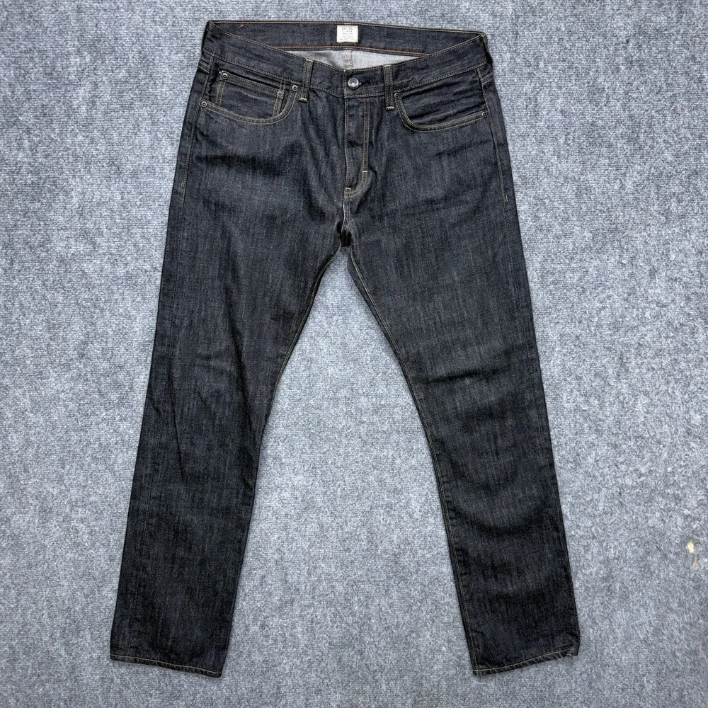 J Crew 484 Slim Straight Jeans black size 33 33x32